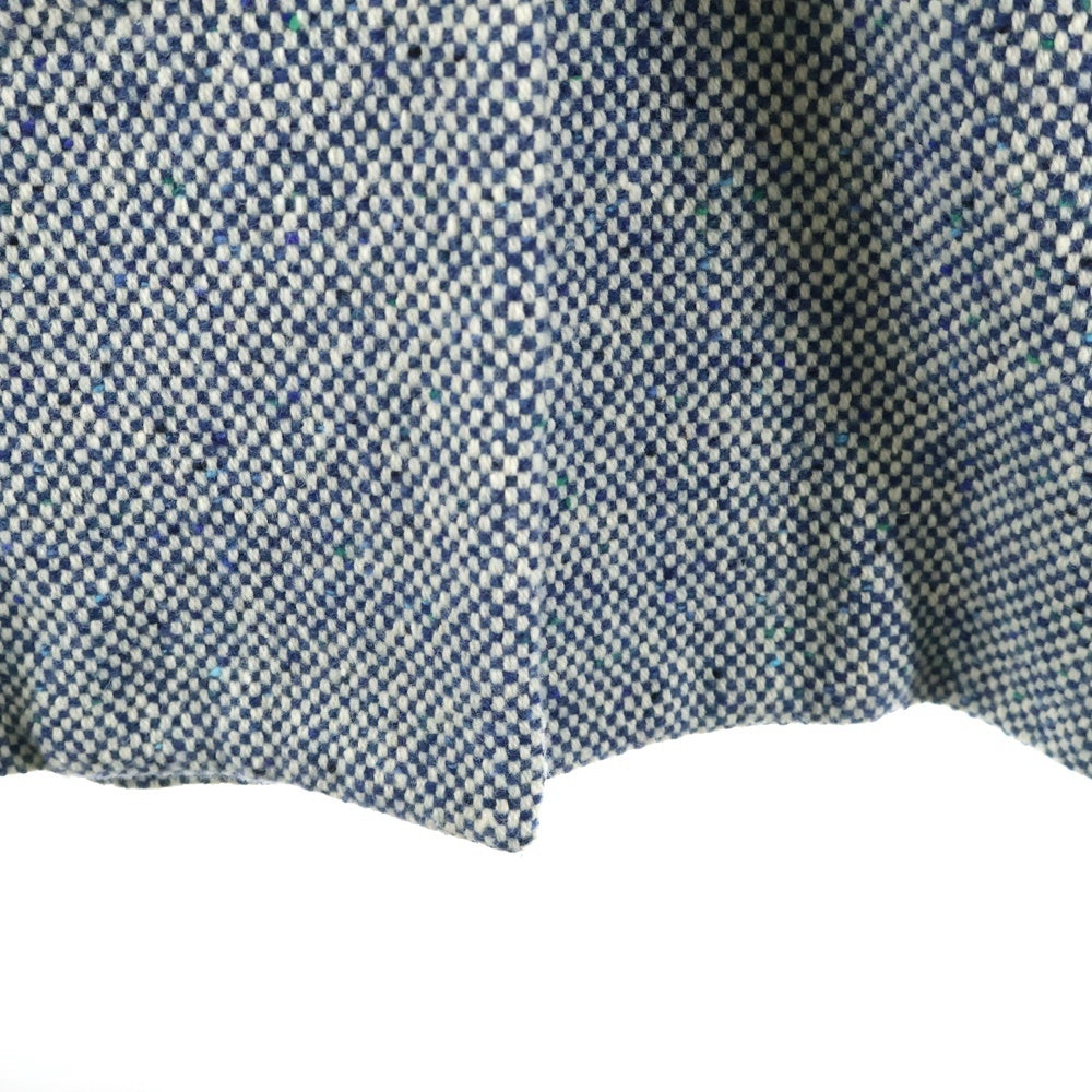 MARC BY MARC JACOBS(マーク バイ マーク ジェイコブス) 4B ダブルポケット チェック柄 ウール ステンカラーコート ホワイト/ブルー 6788110E