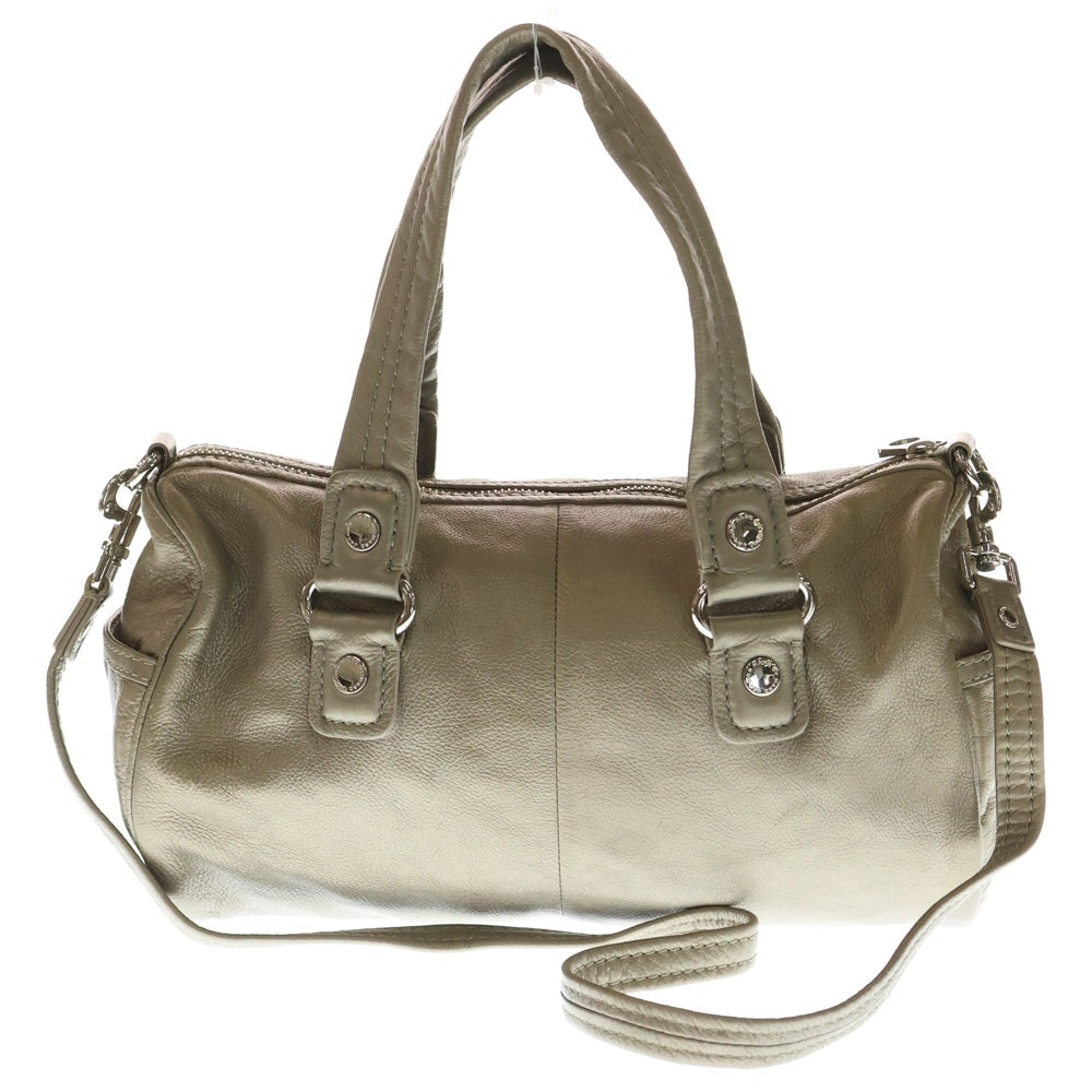 MARC BY MARC JACOBS(マーク バイ マーク ジェイコブス) ロゴデザインターンロック マルチポケット ハンドバッグ ゴールド