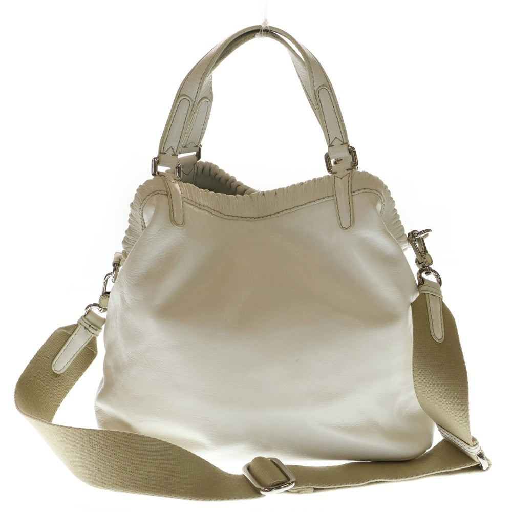 MARC BY MARC JACOBS(マーク バイ マーク ジェイコブス) フロントキーロックデザイン レザー ハンドバッグ ショルダーバッグ ホワイト