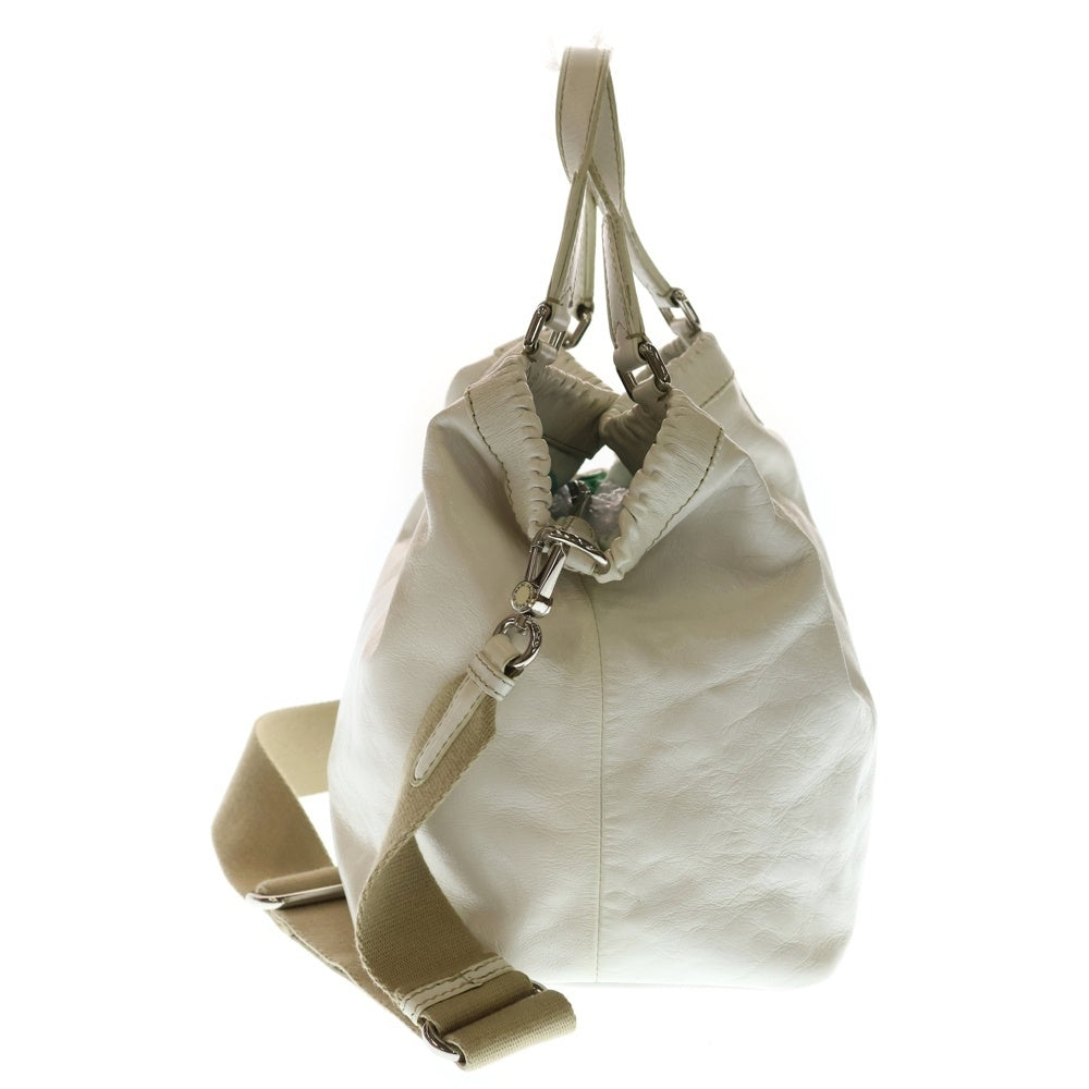 MARC BY MARC JACOBS(マーク バイ マーク ジェイコブス) フロントキーロックデザイン レザー ハンドバッグ ショルダーバッグ ホワイト