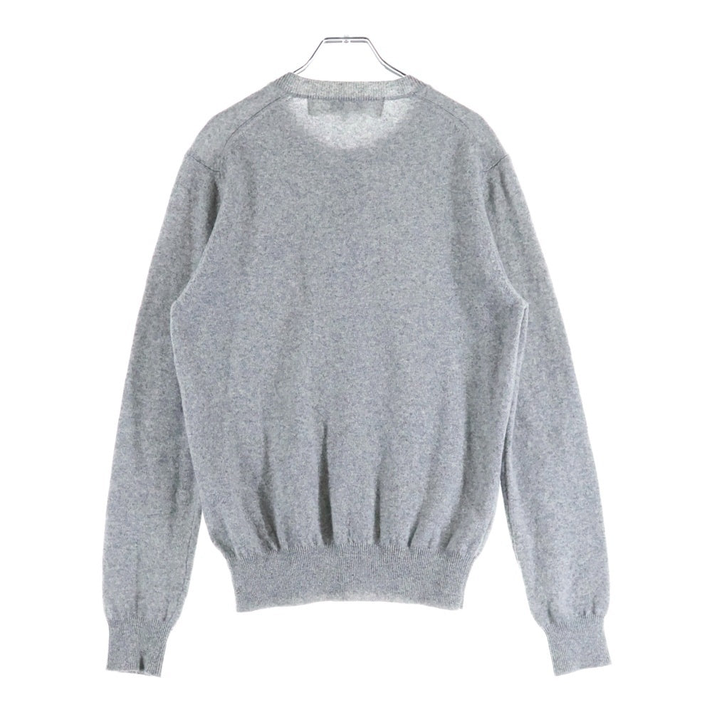 PLAY COMME des GARCONS(プレイコムデギャルソン) AD2024 ハート ワッペン ロゴ ウール ニット カーディガン レディース グレー AX‐N023