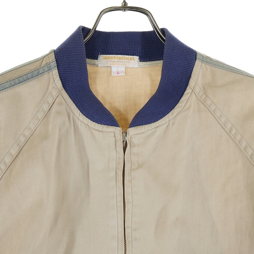 BROOKS BROTHERS(ブルックス ブラザーズ) 70S VINTAGE LIGHT WEIGHT BOMBER JACKET ヴィンテージ ライトウェイト ダブルポケット ジップアップ ボンバージャケット ベージュ