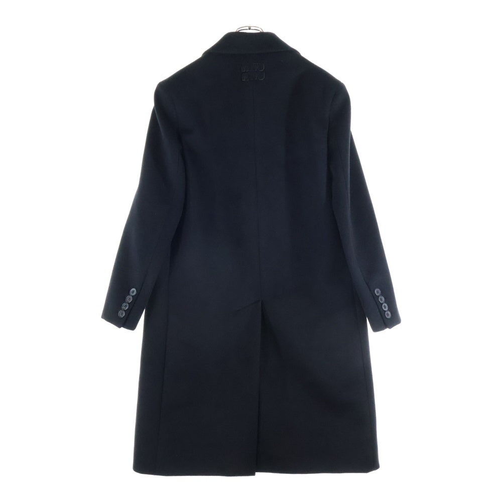 miumiu(ミュウミュウ) BLACK SINGLE BREASTED COAT シングルブレスト ウールコート ジャケット ブラック MS1987