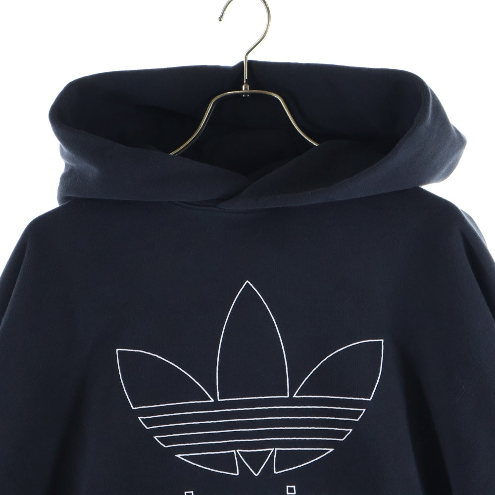 BALENCIAGA(バレンシアガ) 23SS ×adidas LARGE HOODIE OVERSIZED アディダス ロゴプリント オーバーサイズ スウェット プルオーバーパーカー ブラック 712396 TNVA9