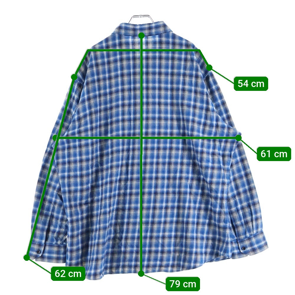 CELINE(セリーヌ) 21SS Loose Shirt In Checked Cotton チェックドコットン ルーズ長袖シャツ ブルー 2C486354M