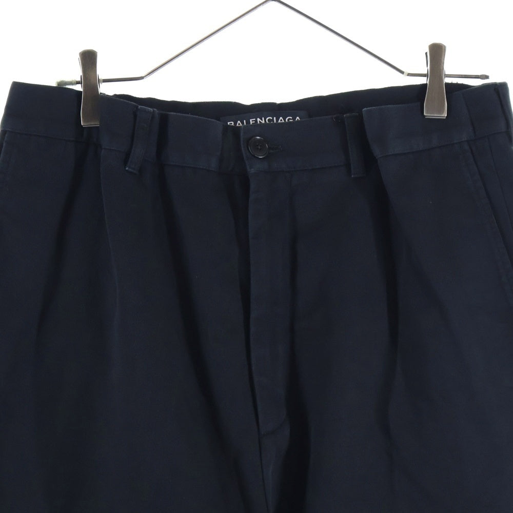 BALENCIAGA(バレンシアガ) 17AW コットン エラスティック ワイドチノパンツ ブラック 485922 TVE15