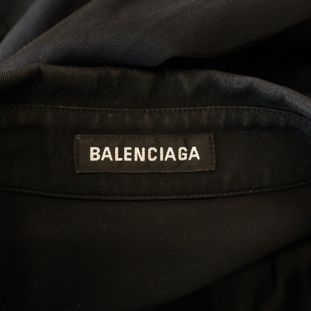 BALENCIAGA(バレンシアガ) オーバーサイズ ボタンダウン 長袖シャツ ブラック