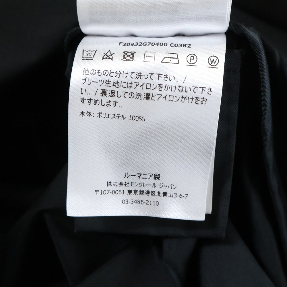 MONCLER(モンクレール) 20AW ABITO アビト サイドプリーツ ポリエステル シャツワンピース ブラック レディース F20932G70400 C0382