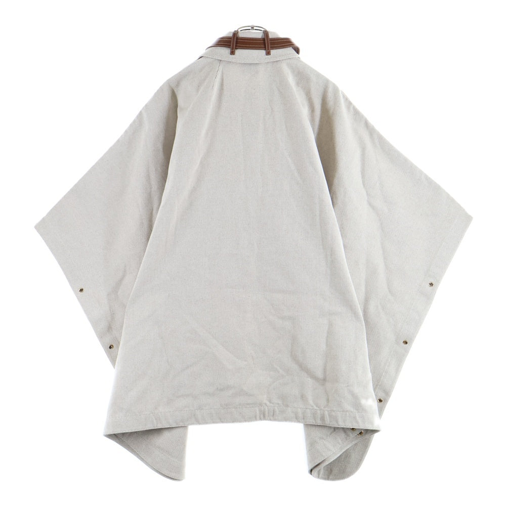 BURBERRY(バーバリー) ロゴプリント レザー切替 プルオーバー ハーフジップ ポンチョジャケット ベージュ/ブラウン レディース 8041709