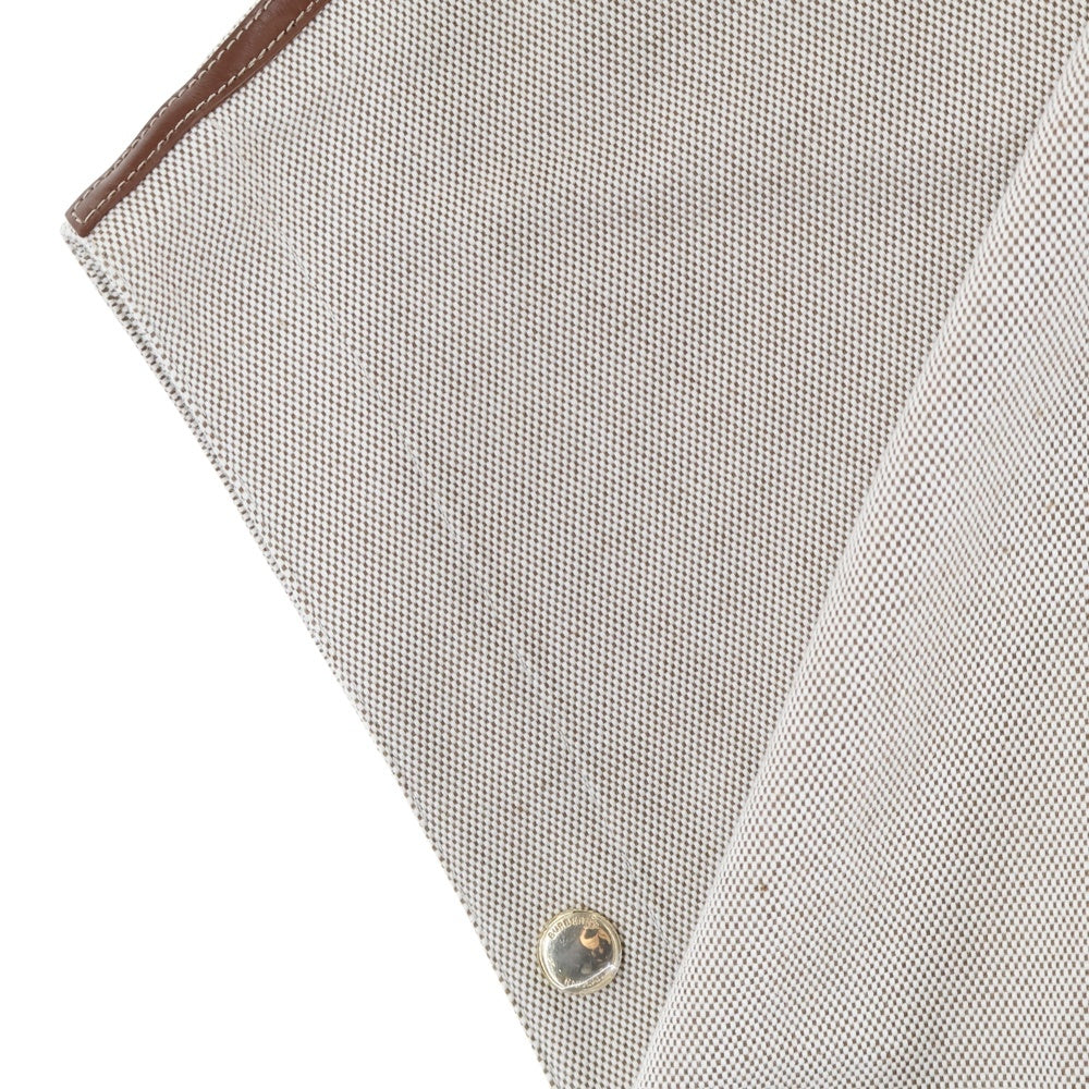 BURBERRY(バーバリー) ロゴプリント レザー切替 プルオーバー ハーフジップ ポンチョジャケット ベージュ/ブラウン レディース 8041709