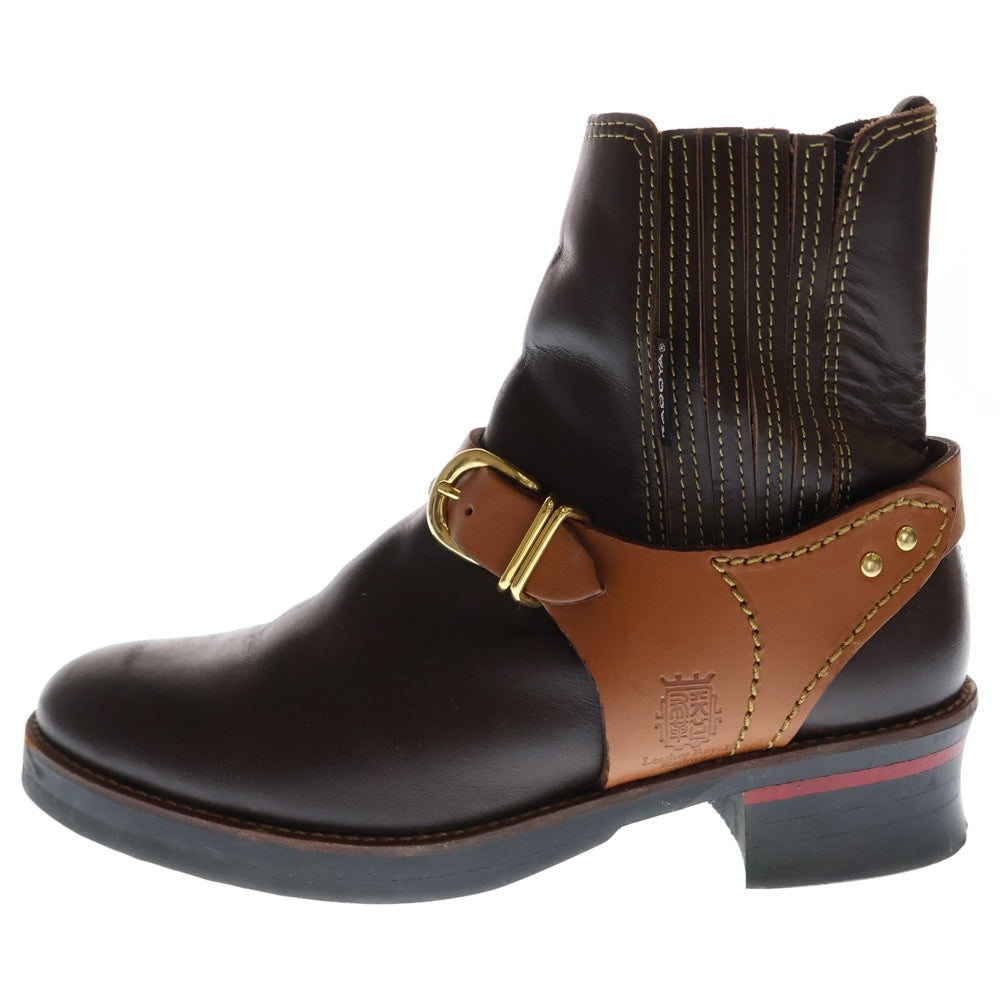 KADOYA(カドヤ) RIDE CHELSEA ライドチェルシー サイドゴア レザー ブーツ ブラウン レディース