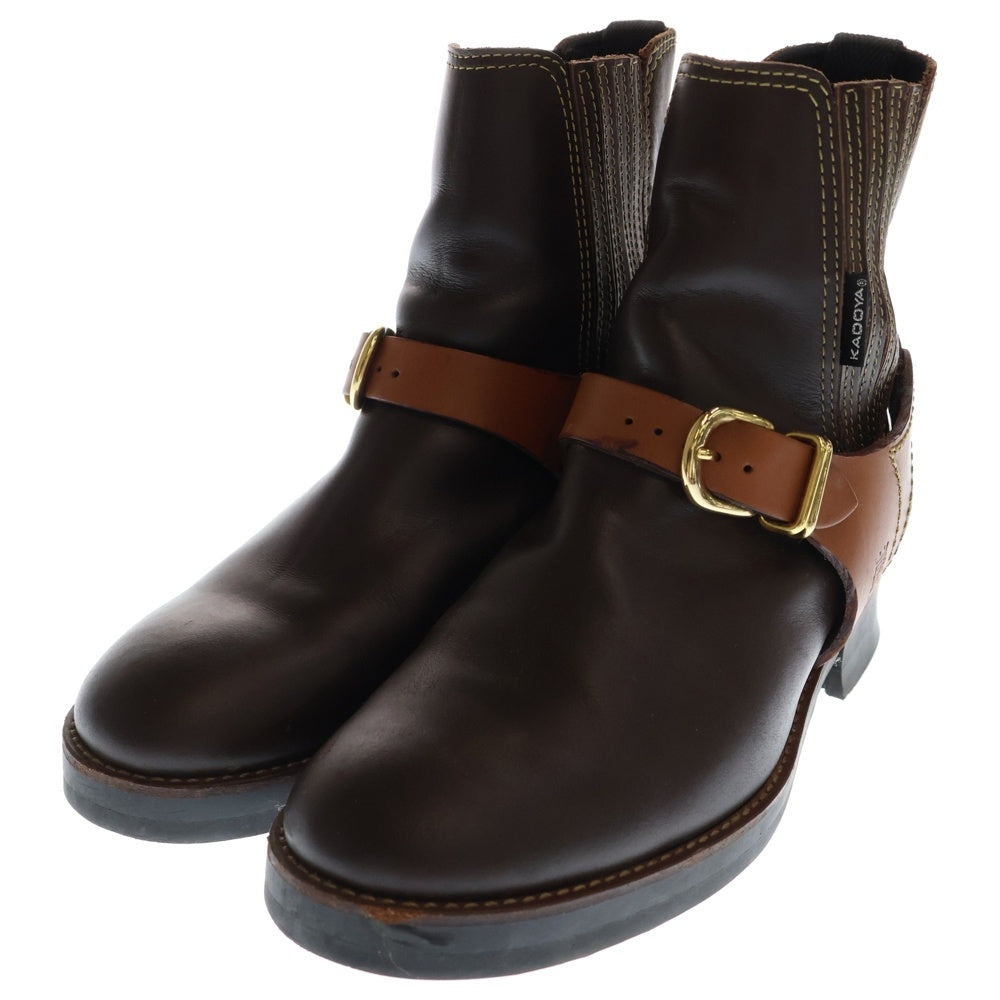 KADOYA(カドヤ) RIDE CHELSEA ライドチェルシー サイドゴア レザー ブーツ ブラウン レディース