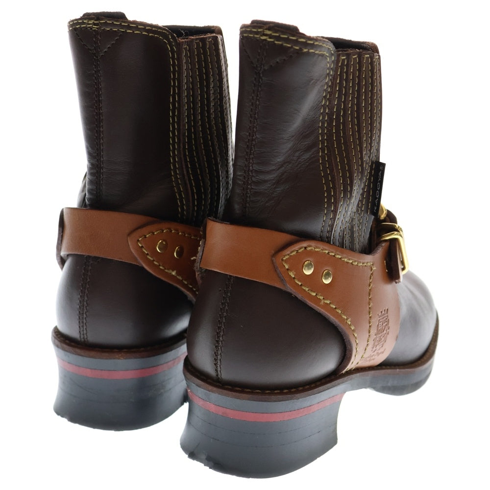 KADOYA(カドヤ) RIDE CHELSEA ライドチェルシー サイドゴア レザー ブーツ ブラウン レディース