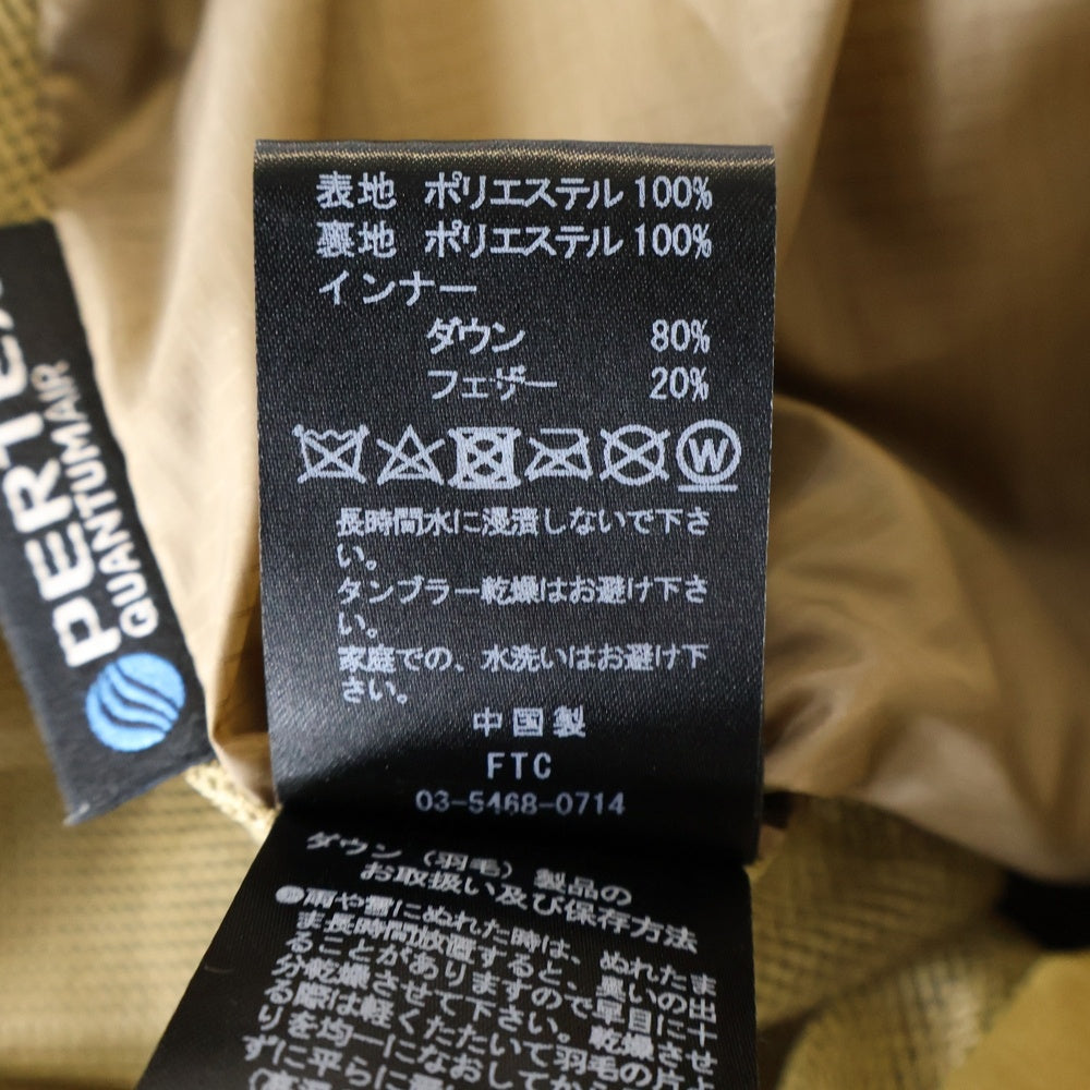 FTC(エフシーティー) 23AW PERTEX DOWN JACKET パーテックス ジップアップ ダウンジャケット カーキ FTC023AWJ02