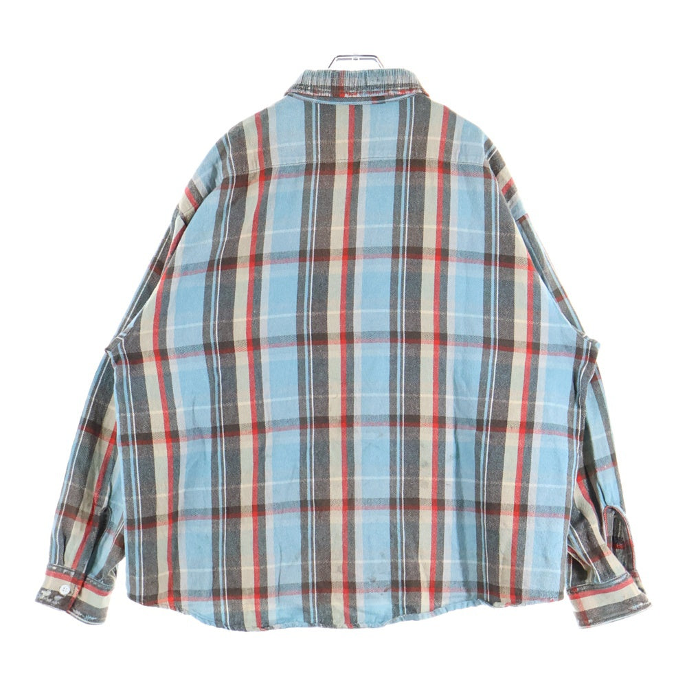 SAINT MICHAEL(セントマイケル) FLANNEL SHIRT CHECK BLUE フランネルチェックシャツ ブルー SM-HR8-0000-040