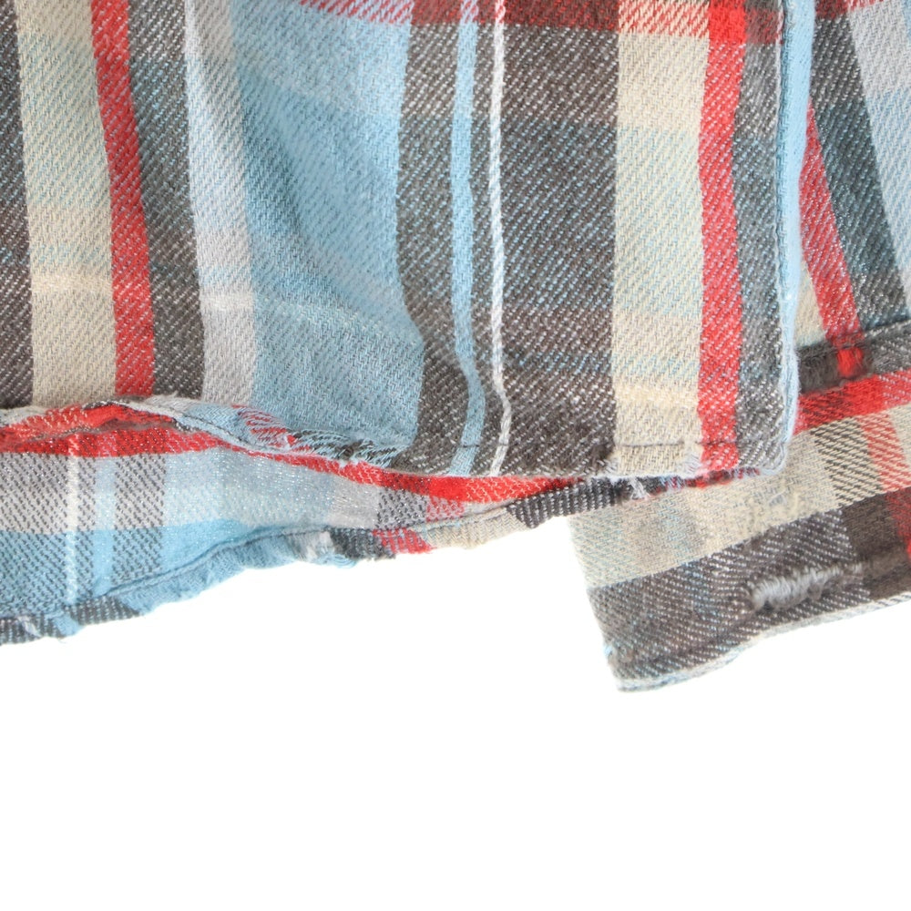 SAINT MICHAEL(セントマイケル) FLANNEL SHIRT CHECK BLUE フランネルチェックシャツ ブルー SM-HR8-0000-040