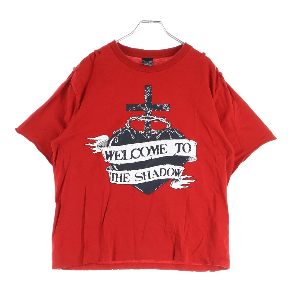 NUMBER (N)INE(ナンバーナイン) 06SS ARCHIVE WELCOME TO THE SHADOW ガンズ期 ウェルカムトゥザシャドウ フロントプリント クルーネック 半袖Tシャツ カットソー レッド アーカイブ