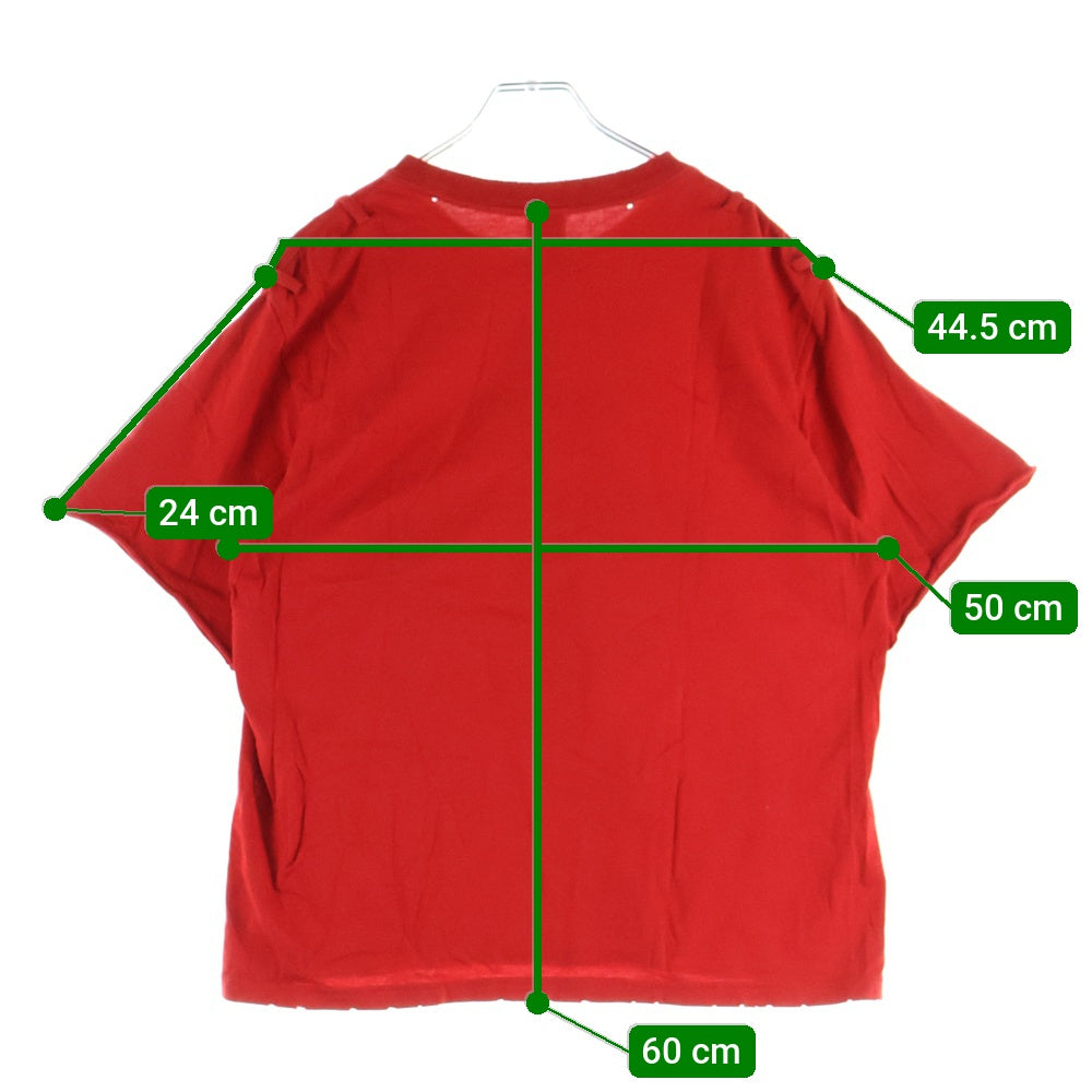 NUMBER (N)INE(ナンバーナイン) 06SS ARCHIVE WELCOME TO THE SHADOW ガンズ期 ウェルカムトゥザシャドウ フロントプリント クルーネック 半袖Tシャツ カットソー レッド アーカイブ