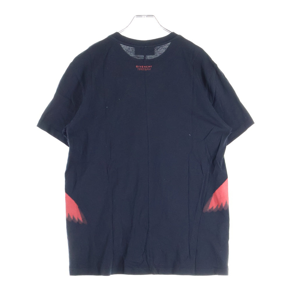 GIVENCHY(ジバンシィ) ウィングプリント クルーネック コットン 半袖Tシャツ カットソー ブラック/レッド 11S 7260 651