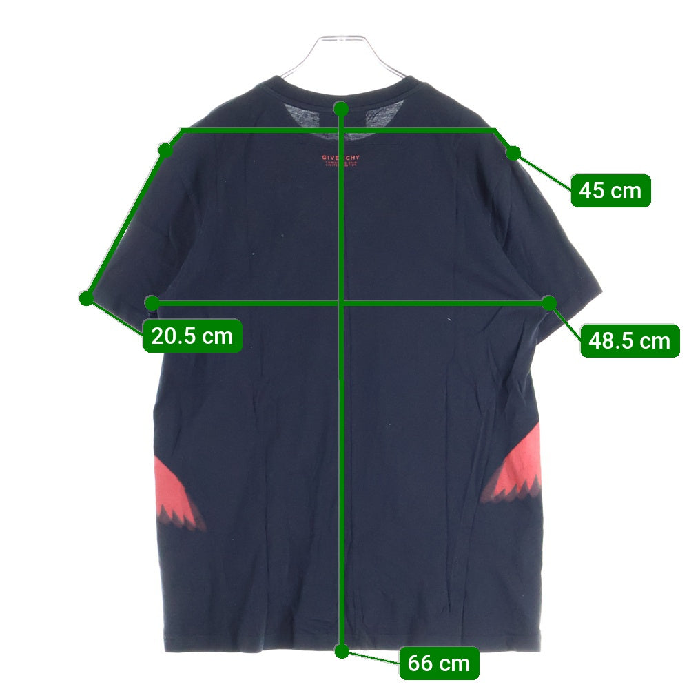 GIVENCHY(ジバンシィ) ウィングプリント クルーネック コットン 半袖Tシャツ カットソー ブラック/レッド 11S 7260 651