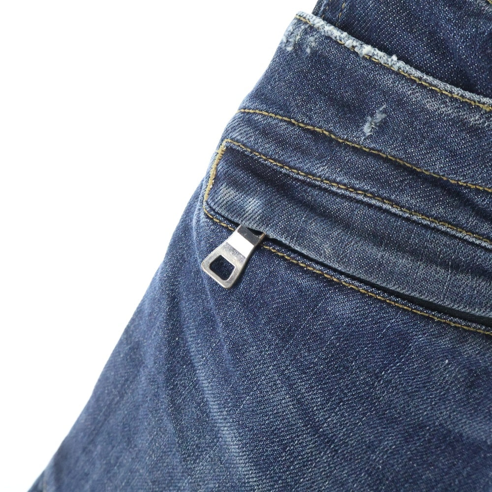 BALMAIN(バルマン) コットンストレッチ バイカーデニムパンツ インディゴ T551-B701