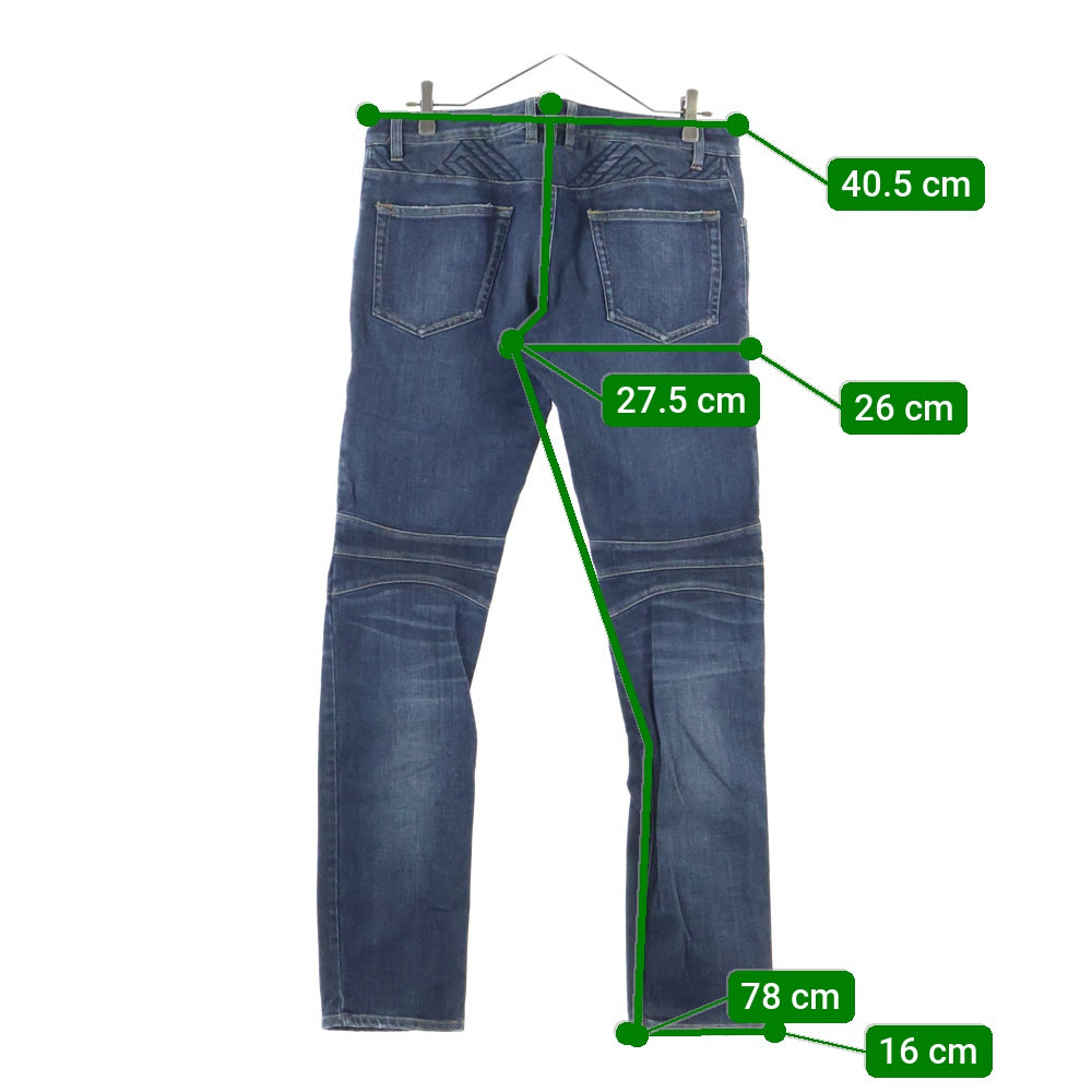 BALMAIN(バルマン) コットンストレッチ バイカーデニムパンツ インディゴ T551-B701