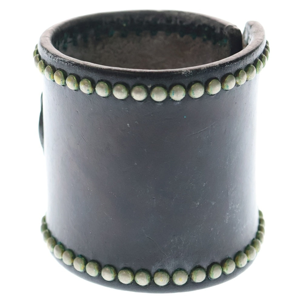 WOLF'S HEAD(ウルフズヘッド) 70mm スタッズ レザー ブレスレット ブラック