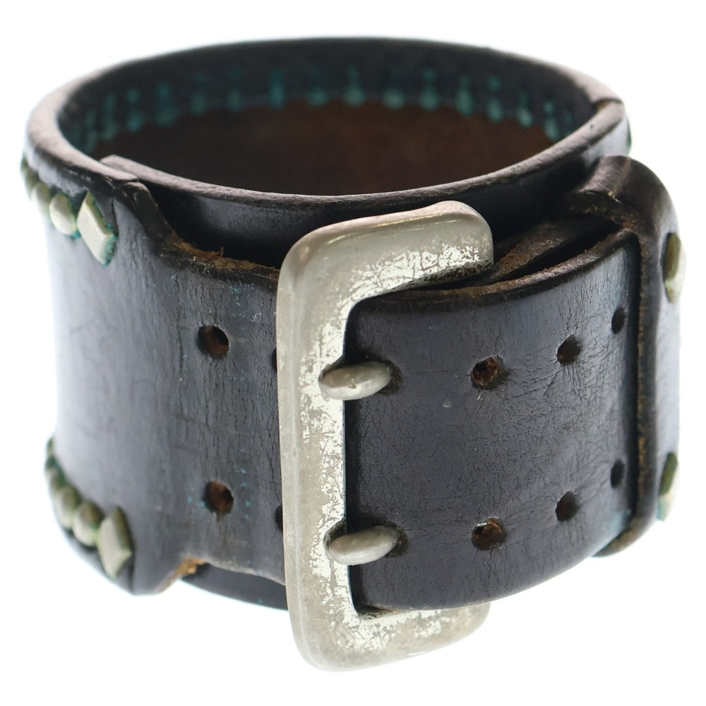 WOLF'S HEAD(ウルフズヘッド) 50mm スタッズ レザー ブレスレット ブラック