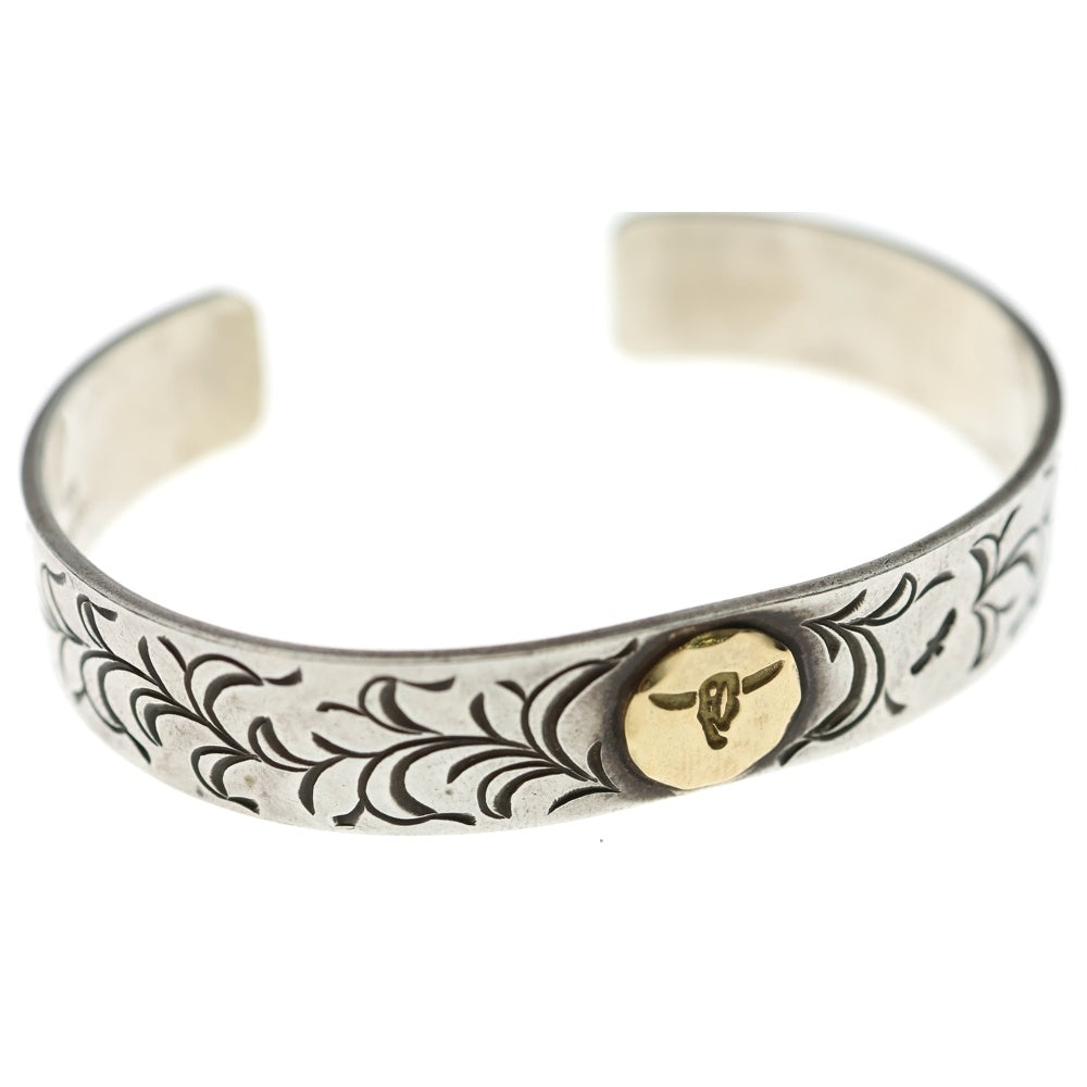 TADY & KING(タディアンドキング) アラベスク 平打ちバングル K18 ロングホーンメタル シルバー/ゴールド