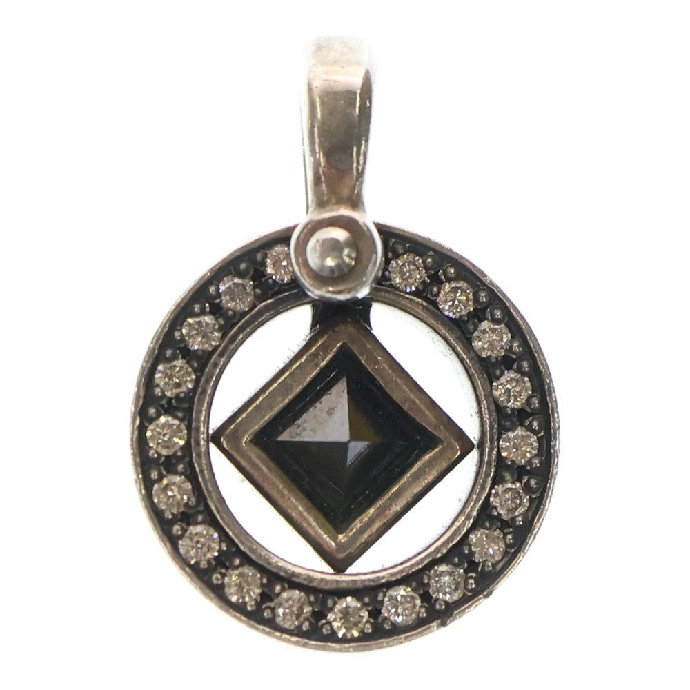 PUERTA DEL SOL(プエルタ デル ソル) ヘマタイト スタッズ ネックレストップ シルバー/ブラック