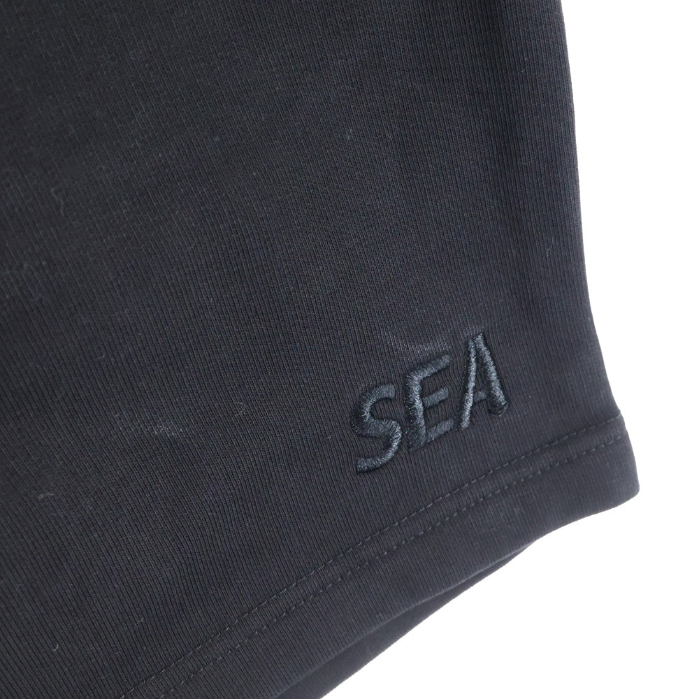 WIND AND SEA(ウィンダンシー) 24SS SEA SWEAT WIDE SHORT シー スウェット ワイド ショーツ ハーフパンツ ブラック WDS-O-ESS2-24-Q3-PT-01