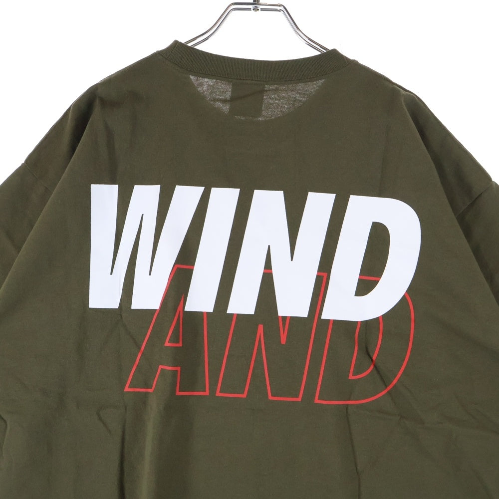 CHAMPION(チャンピオン) ×WIND AND SEA ウィンダンシー ロゴ エンブロイダリー ショートスリーブ ラグラン 半袖Tシャツ カットソー カーキ C8-Z355