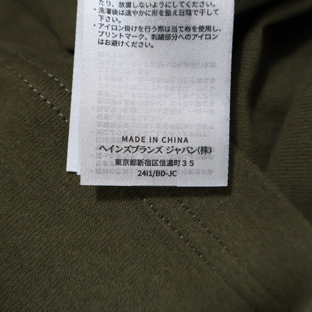 CHAMPION(チャンピオン) ×WIND AND SEA ウィンダンシー ロゴ エンブロイダリー ショートスリーブ ラグラン 半袖Tシャツ カットソー カーキ C8-Z355