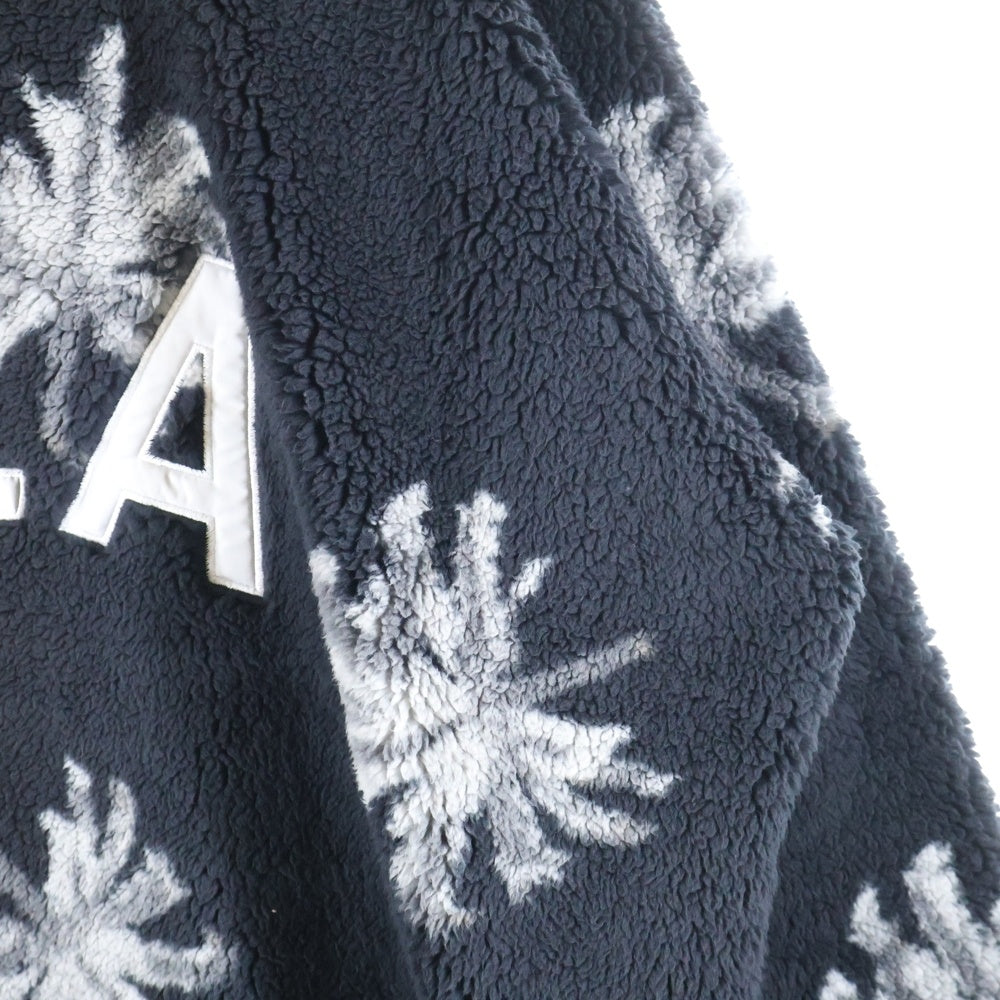 WIND AND SEA(ウィンダンシー) PALM TREE FLEECE CREW NECK パーム ツリー クルーネック ボア スウェット トレーナー ブラック WDS-0-PMT-24-Q1-CS-01