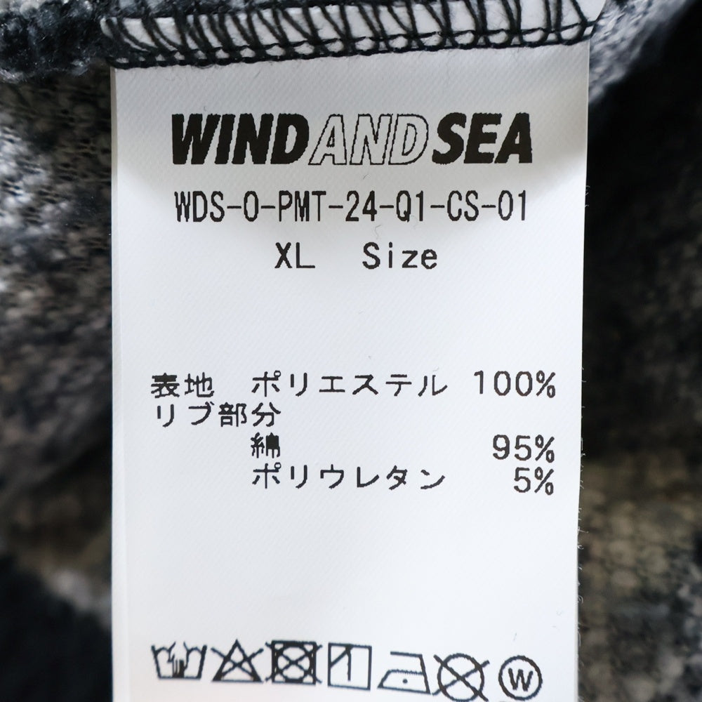 WIND AND SEA(ウィンダンシー) PALM TREE FLEECE CREW NECK パーム ツリー クルーネック ボア スウェット トレーナー ブラック WDS-0-PMT-24-Q1-CS-01