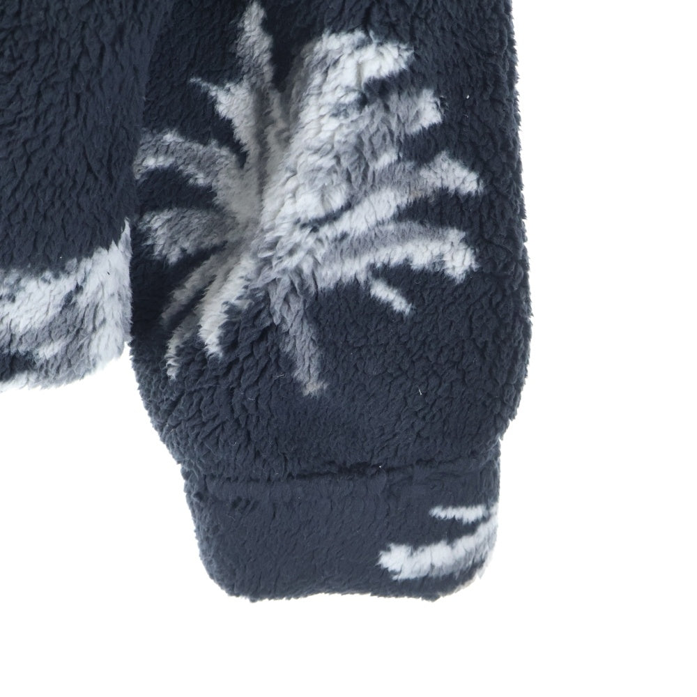 WIND AND SEA(ウィンダンシー) PALM TREE FLEECE BLOUSON パーム ツリー ボタンダウン ボア フリース ジャケット ブルゾン ブラック WDS-O-PMT-24-Q1-JK-04