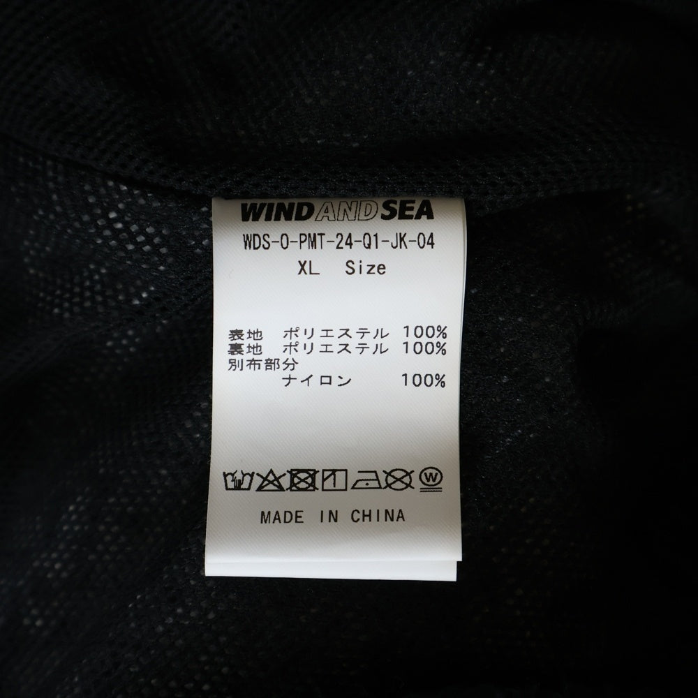 WIND AND SEA(ウィンダンシー) PALM TREE FLEECE BLOUSON パーム ツリー ボタンダウン ボア フリース ジャケット ブルゾン ブラック WDS-O-PMT-24-Q1-JK-04