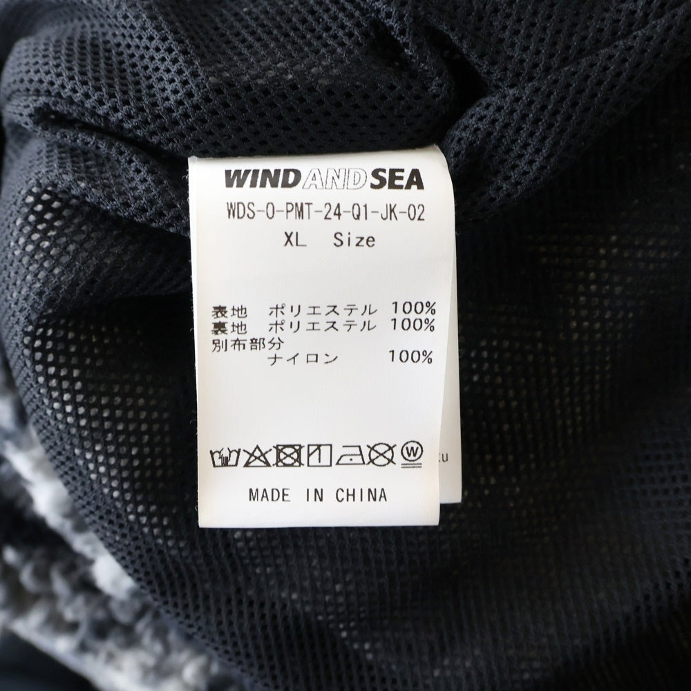 WIND AND SEA(ウィンダンシー) PALM TREE FLEECE JACKET パーム ツリー ジップアップ ボア フリースジャケット ブラック WDS-O-PMT-24-Q1-JK-02