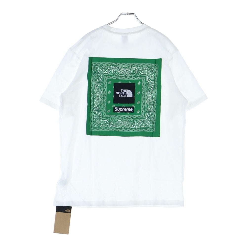 SUPREME(シュプリーム) 22SS ×THE NORTH FACE Bandana S/S Tee ザノースフェイス バンダナ クルーネック半袖Tシャツ カットソー ホワイト/グリーン NT02209I
