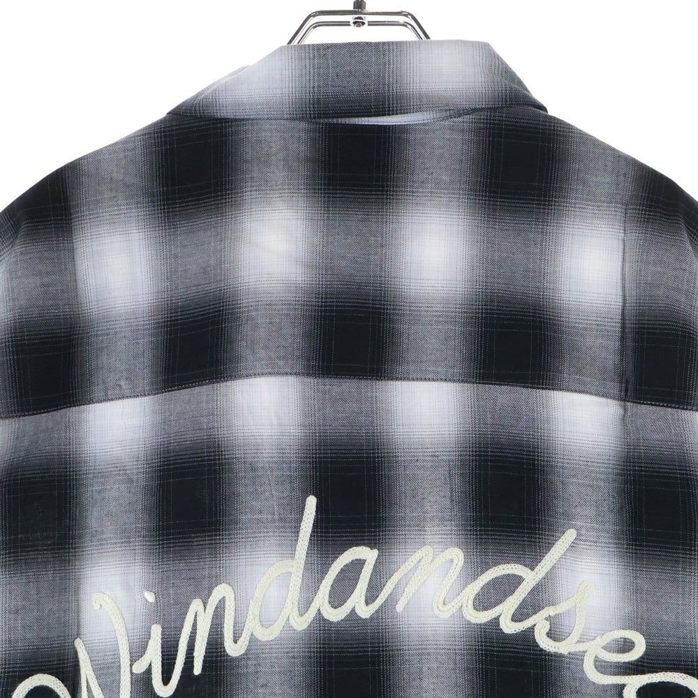 WIND AND SEA(ウィンダンシー) PLAID SHIRT 3周年記念 パイル ロゴパッチ レギュラー プレイド 長袖シャツ グレー WDS-BYT-RS-06