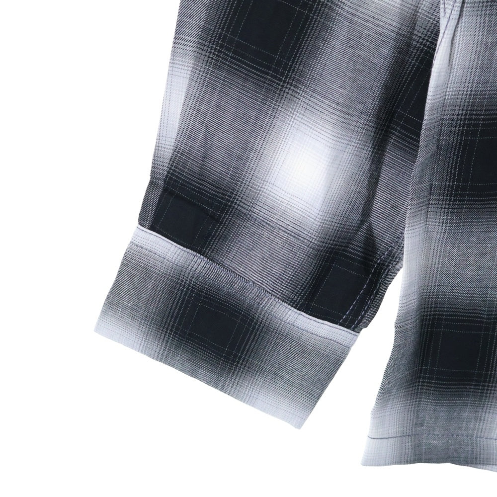 WIND AND SEA(ウィンダンシー) PLAID SHIRT 3周年記念 パイル ロゴパッチ レギュラー プレイド 長袖シャツ グレー WDS-BYT-RS-06