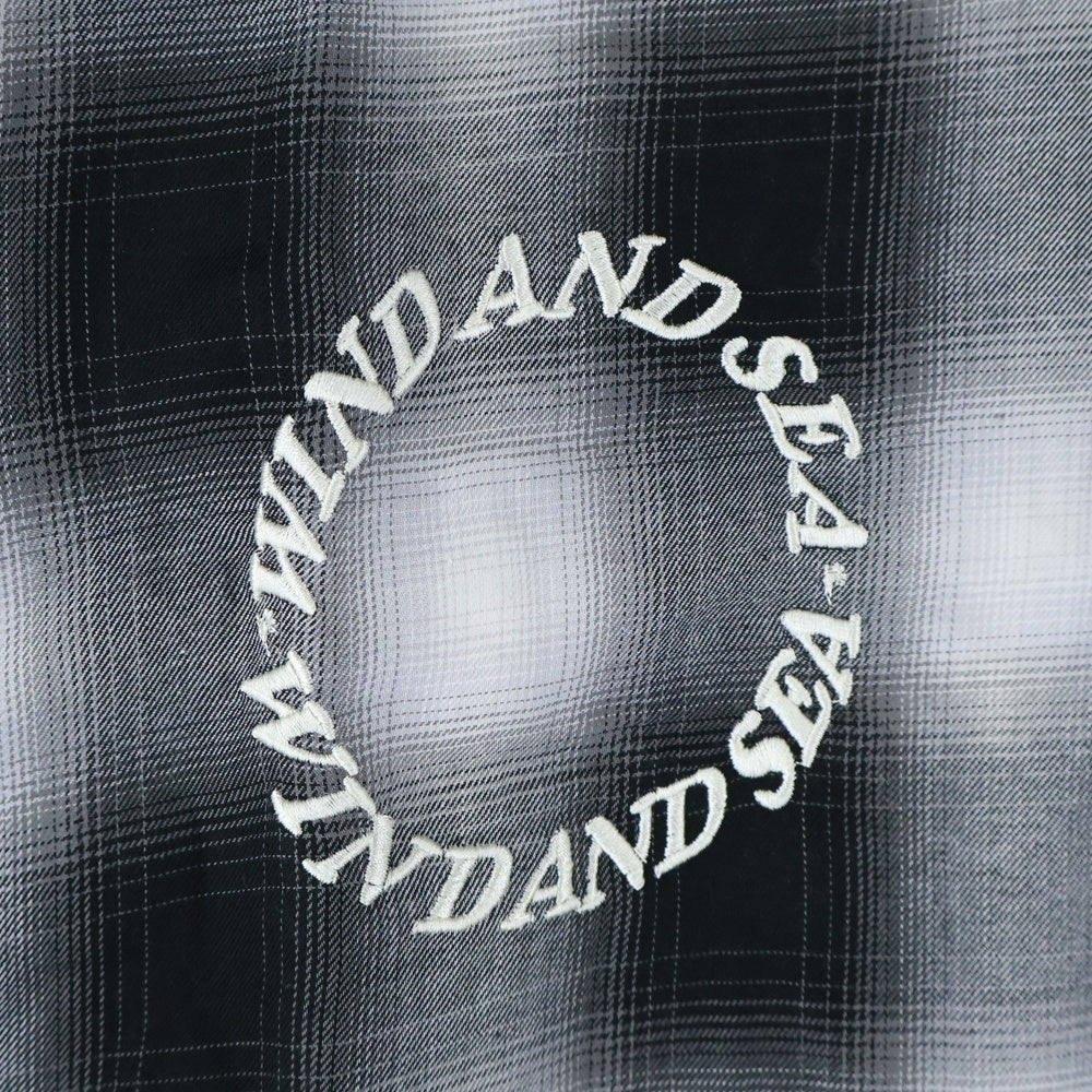 WIND AND SEA(ウィンダンシー) PLAID SHIRT 3周年記念 パイル ロゴパッチ レギュラー プレイド 長袖シャツ グレー WDS-BYT-RS-06