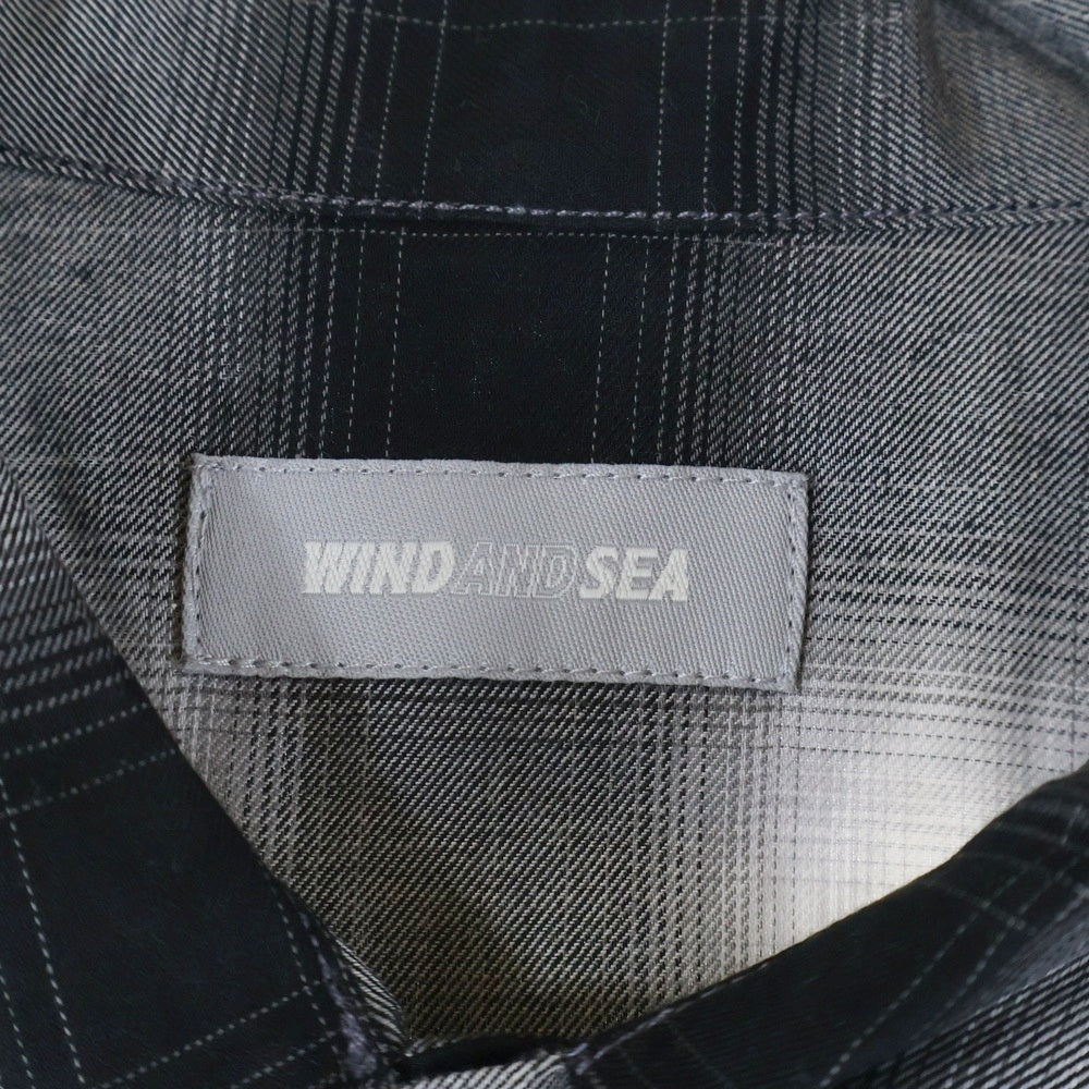 WIND AND SEA(ウィンダンシー) PLAID SHIRT 3周年記念 パイル ロゴパッチ レギュラー プレイド 長袖シャツ グレー WDS-BYT-RS-06