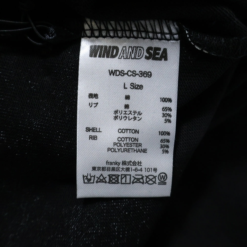 WIND AND SEA(ウィンダンシー) WDS BIGGER S/S TEE ビッグ ロゴ プリント クルーネック 半袖Tシャツ カットソー ブラック WDS-CS-369