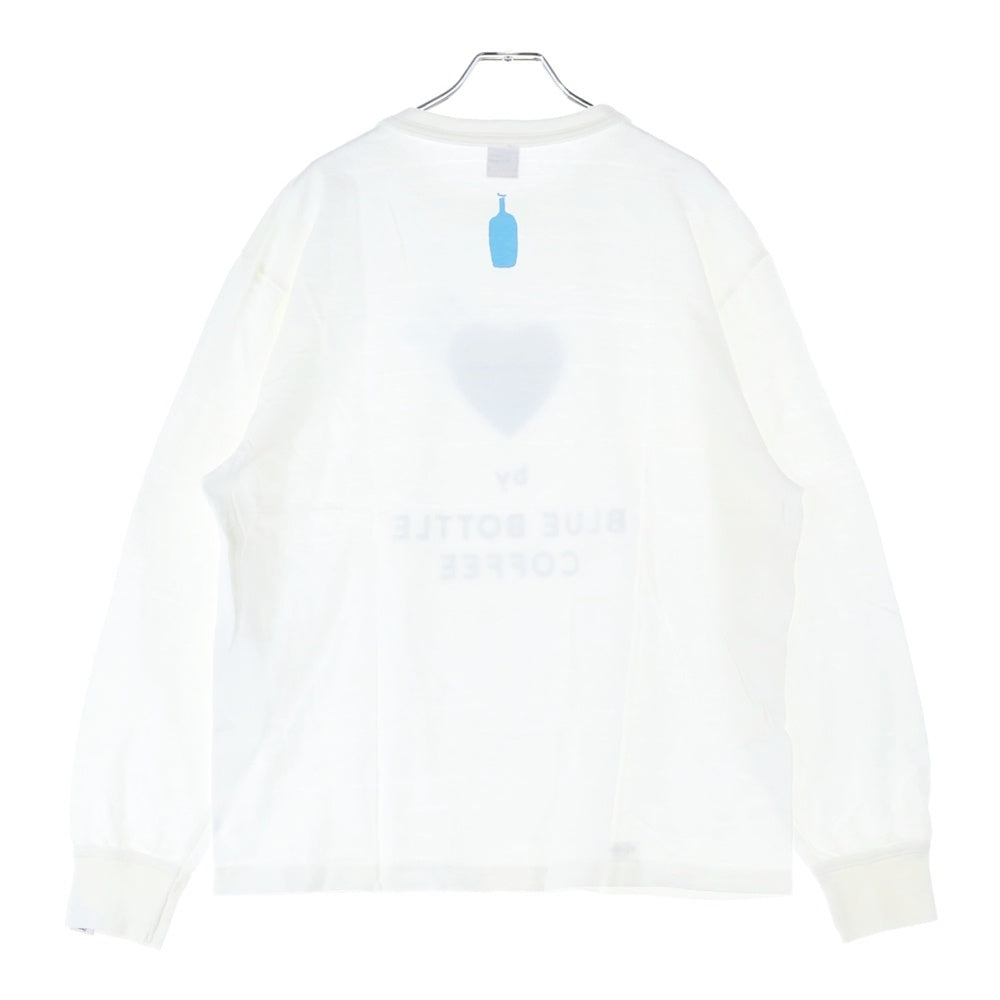 HUMAN MADE(ヒューマンメイド) Blue Bottle L/S Tee WHITE ブルーボトル プリント 長袖 カットソー Tシャツ ロンT ホワイト/ブルー XX22CS011 XL