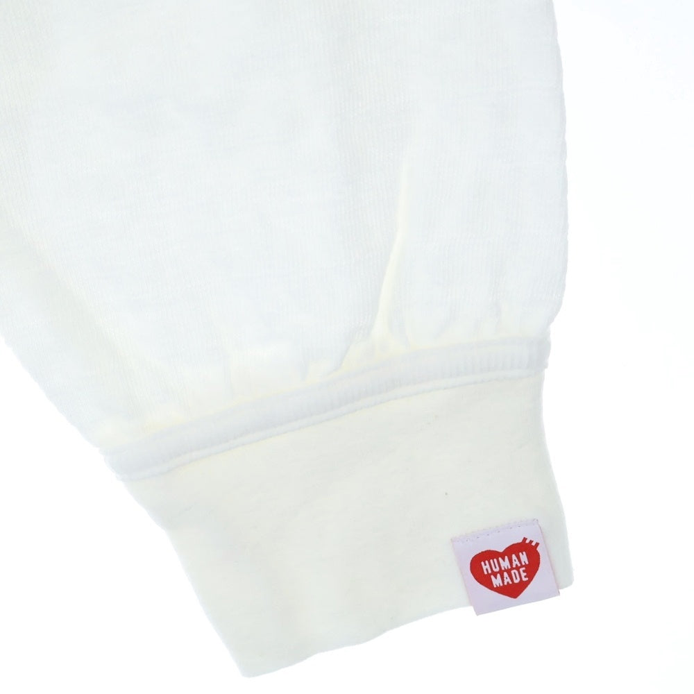 HUMAN MADE(ヒューマンメイド) Blue Bottle L/S Tee WHITE ブルーボトル プリント 長袖 カットソー Tシャツ ロンT ホワイト/ブルー XX22CS011 XL