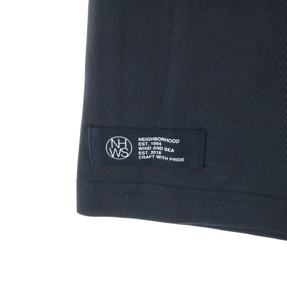 NEIGHBORHOOD(ネイバーフッド) 22AW ×WIND AND SEA HNWDS-02/C-TEE-SS ウィンダンシー ロゴプリント クルーネック 半袖Tシャツカットソー ブラック 221FRWSN-STM02S