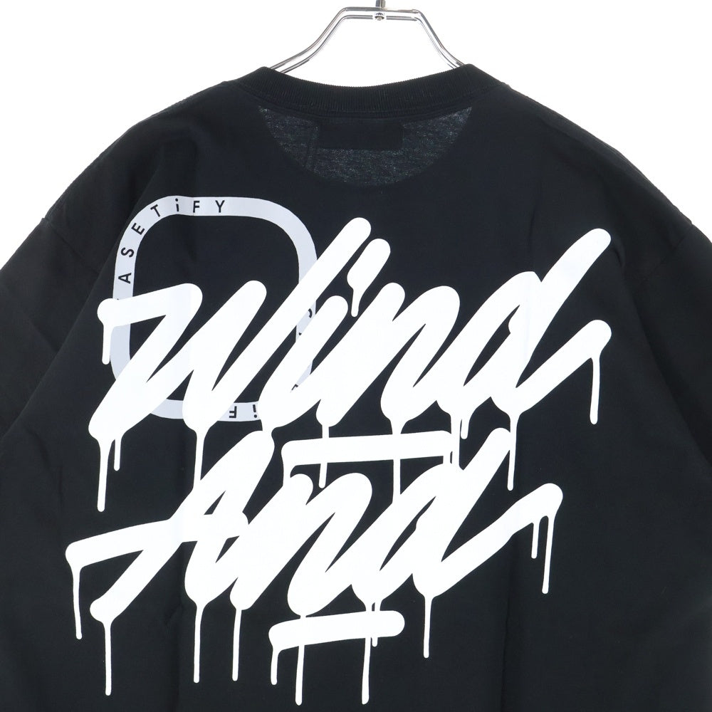 WIND AND SEA(ウィンダンシー) 22SS ×IT'S A LIVING イッツア リビング ロゴプリント クルーネック 半袖Tシャツカットソー ブラック ITLIV-CSTF-22A-13