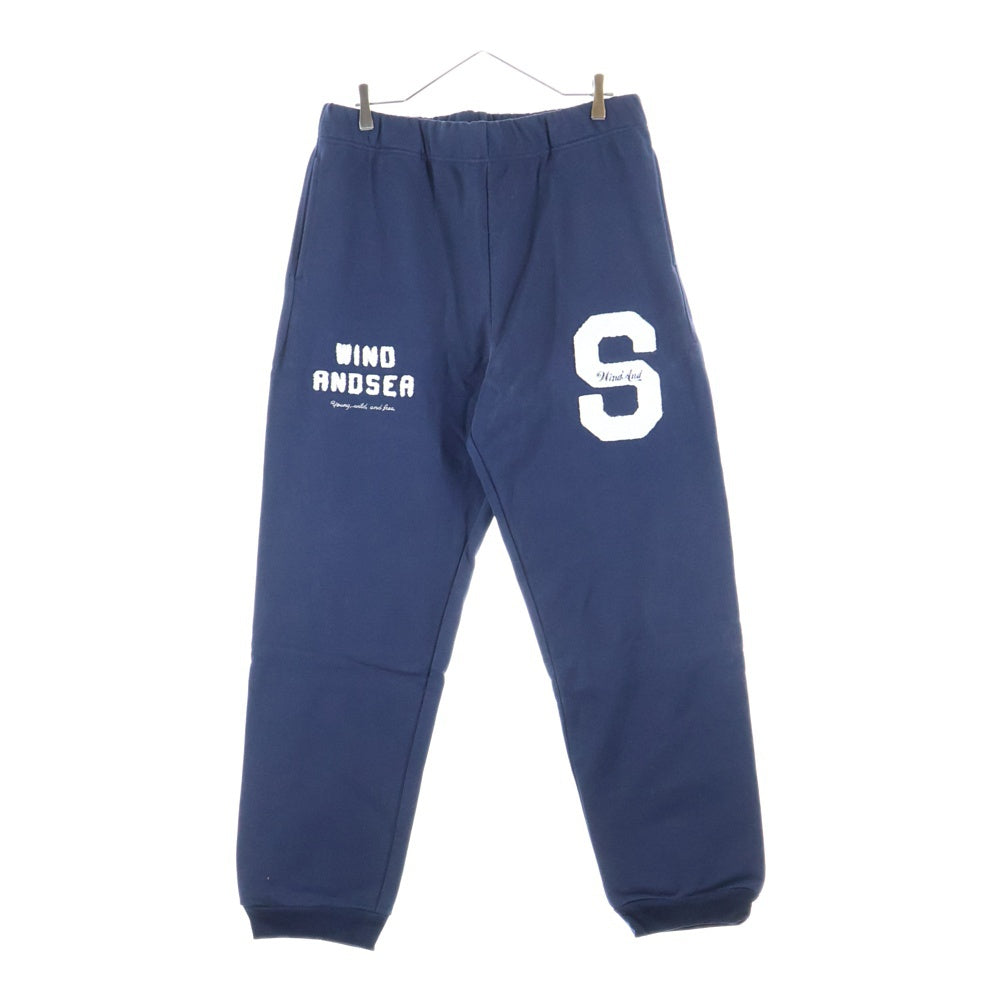 WIND AND SEA(ウィンダンシー) BEYOUTH ロゴ刺繍 スウェット パンツ ネイビー WDS-BYT-RS-09