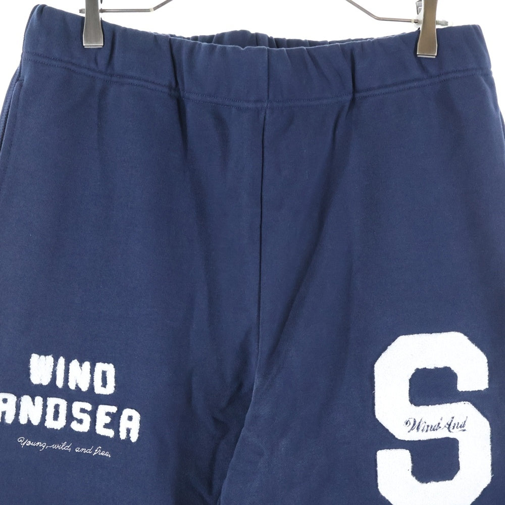 WIND AND SEA(ウィンダンシー) BEYOUTH ロゴ刺繍 スウェット パンツ ネイビー WDS-BYT-RS-09